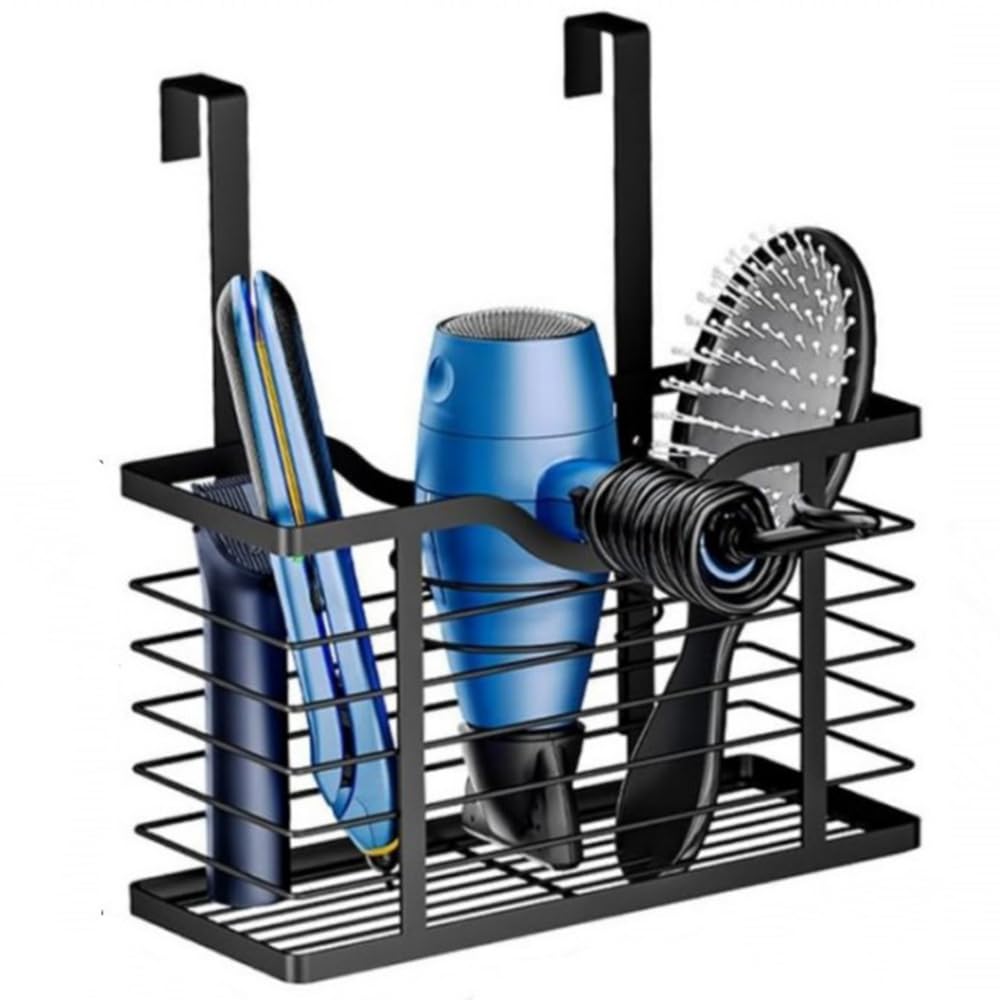 Roysmart Hair Dryer Holder – No Drilling Metal Wall Mount Organizer