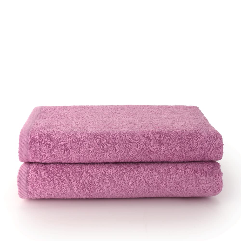 Top Towel – Large Bath Towels Pack of 2 – 100% Cotton 100x150cm Mauve