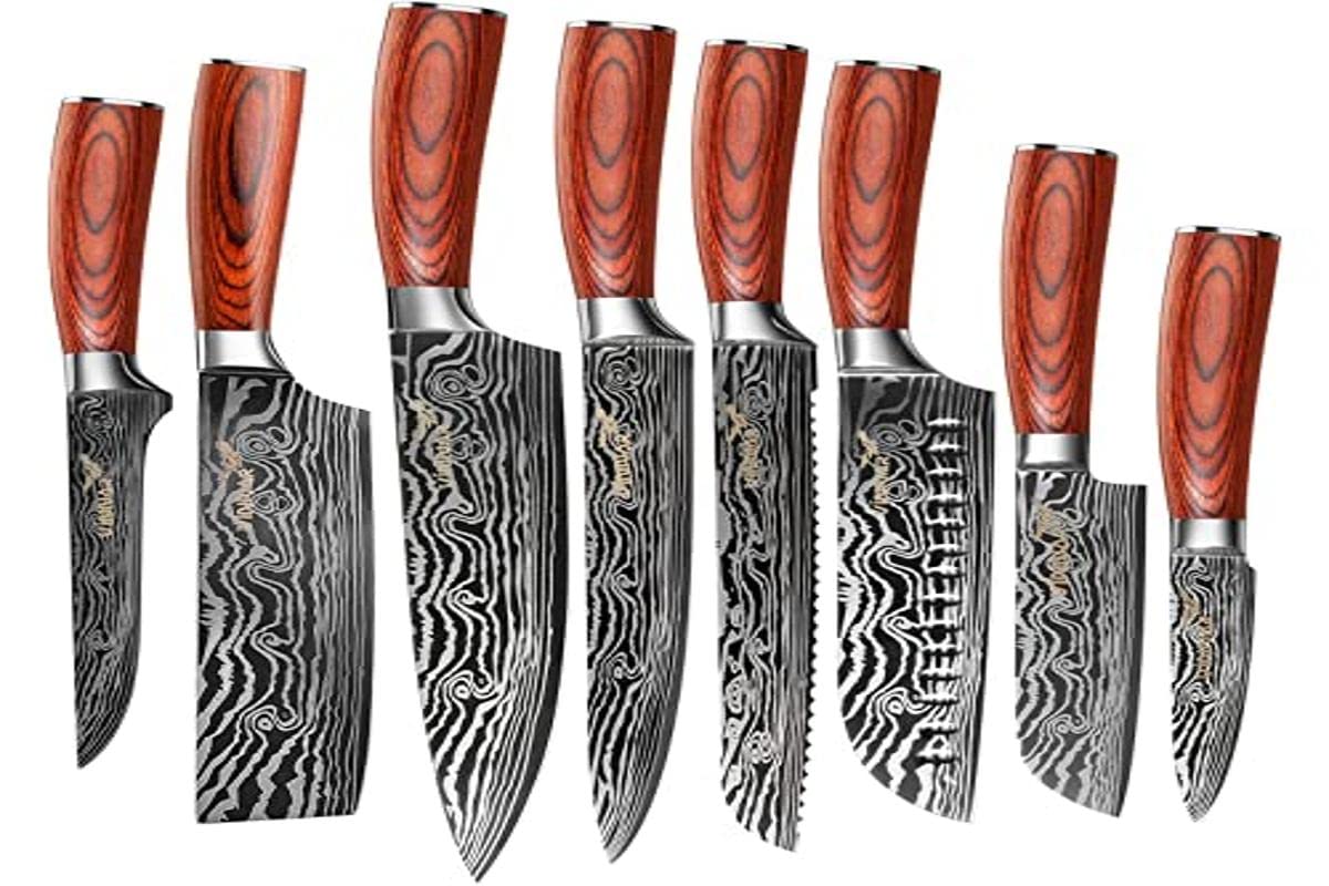 VINNAR 8-Piece Kitchen Knife Set | Professional High Carbon Stainless Steel