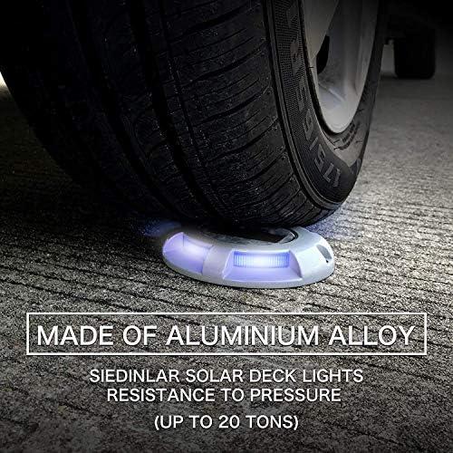 Siedinlar Solar Deck Lights – IP68 Waterproof Aluminum Ground Lights, 4 Pack
