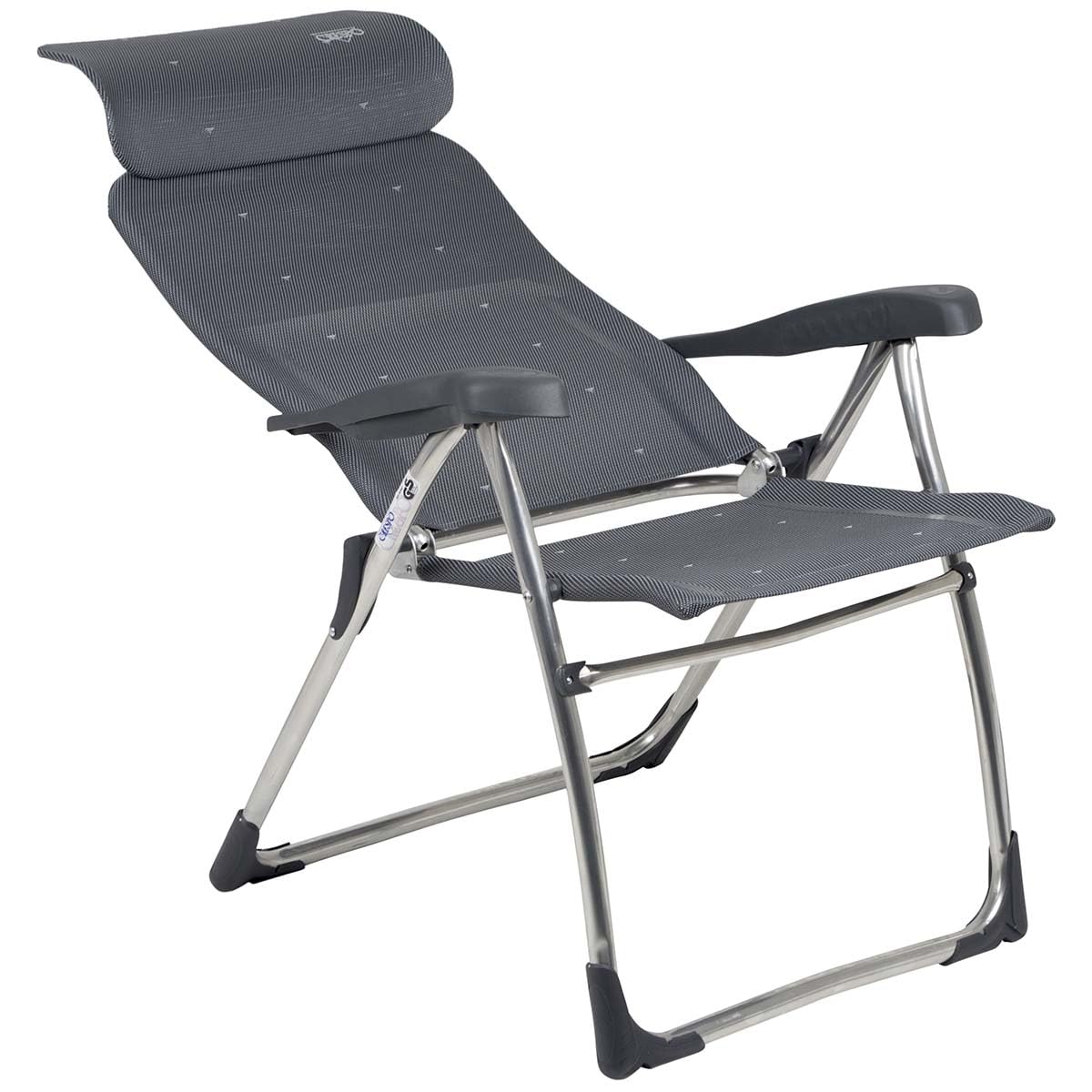 Crespo AL 215 Folding Camping Chair – Ergonomic 7-Position Seat, Grey