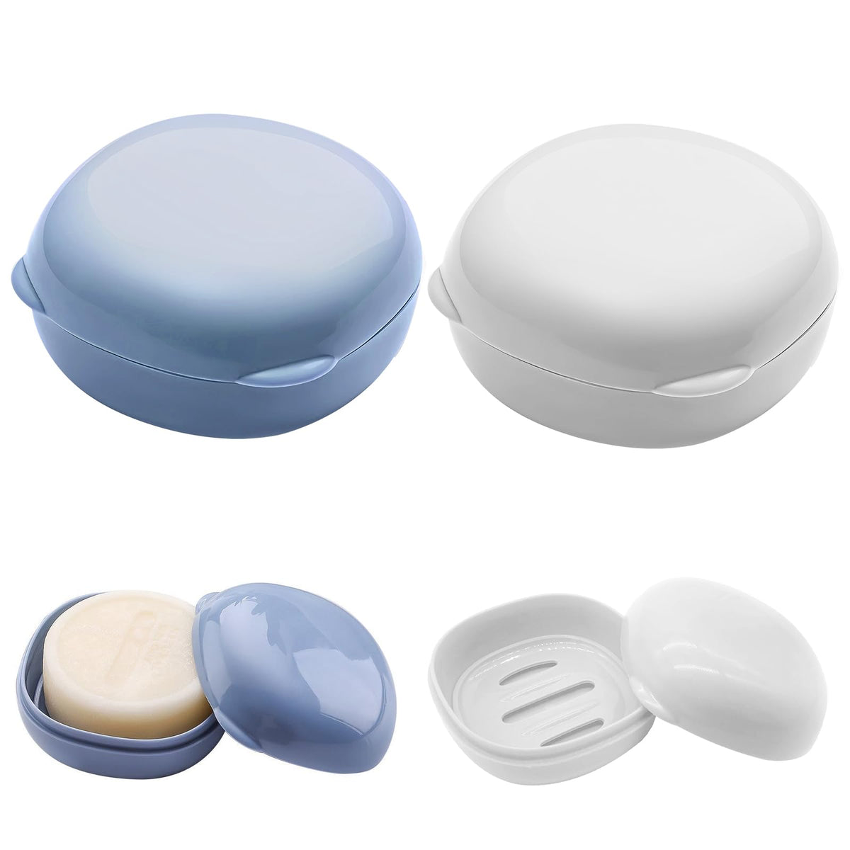 EQLEF Travel Soap Box 2 pcs,Portable Square Travel Soap Dish with Lid Leak proof Soap Travel Case Soap Storage Case for Travel Hiking Bathroom Gym - image 1