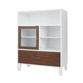 Teamson Home Tyler Wooden Bathroom Storage Cabinet | Mid-Century White