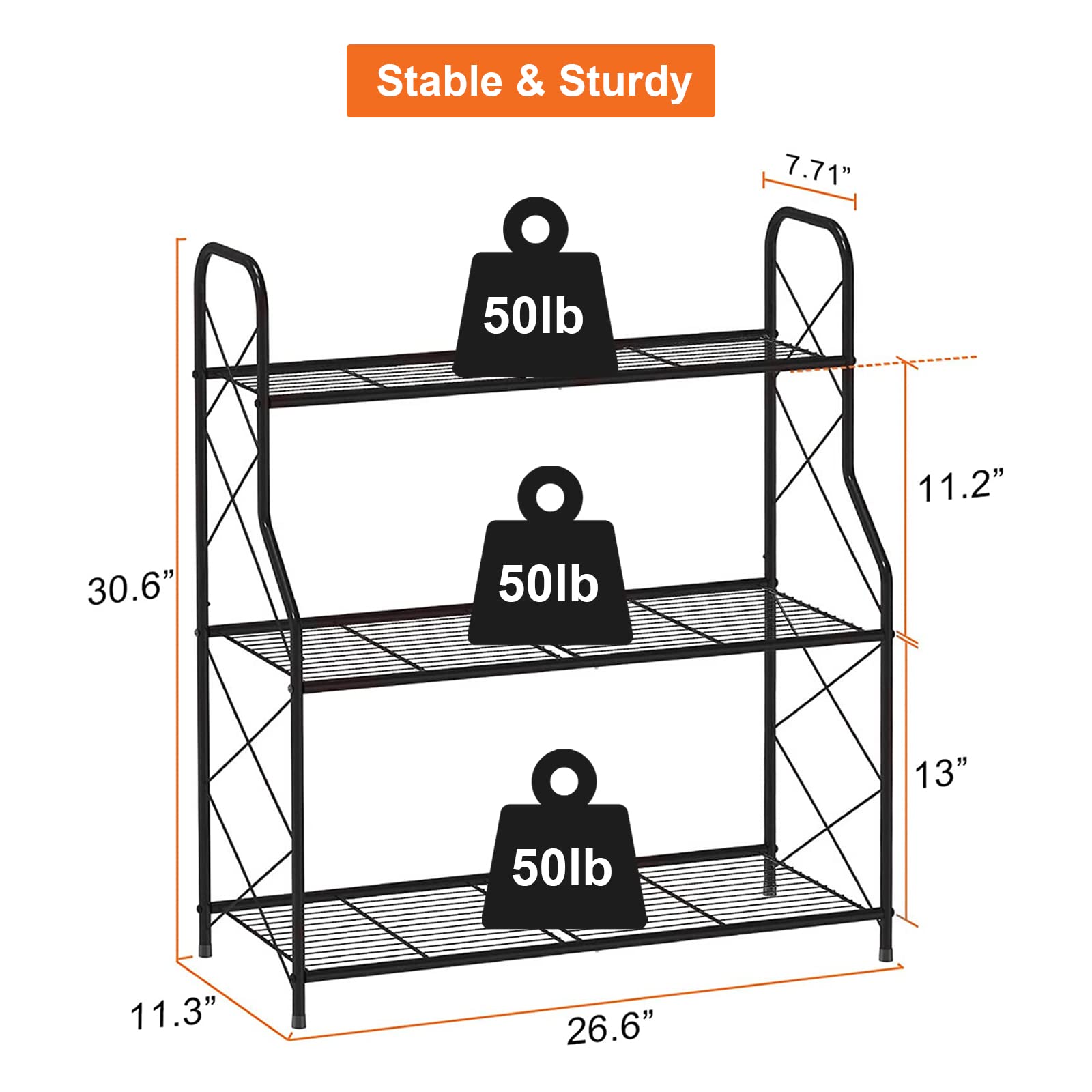 Mutool 3 Tier Metal Plant Stand – Wrought Iron Ladder Shelf for Indoor Outdoor
