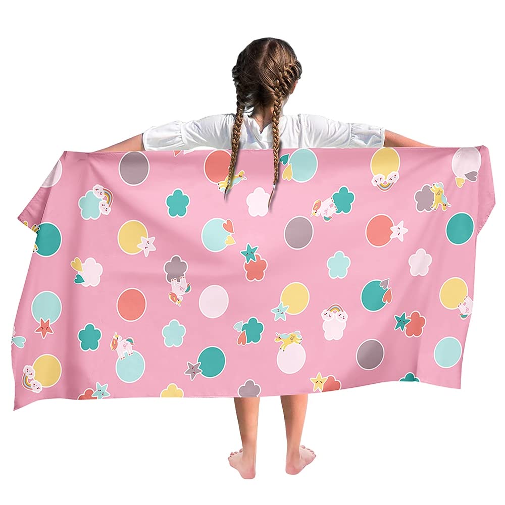 Ulticool Microfibre Children's Towel 140 x 70 cm - Rainbow Flag Unicorn - Lightweight Travel Towel Quick-Drying Bath Towel Beach Towel Microfibre - image 2