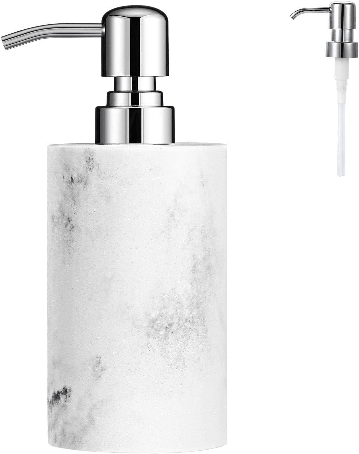 Luxspire Marble Resin Soap Dispenser – Refillable 10.8oz Lotion Pump