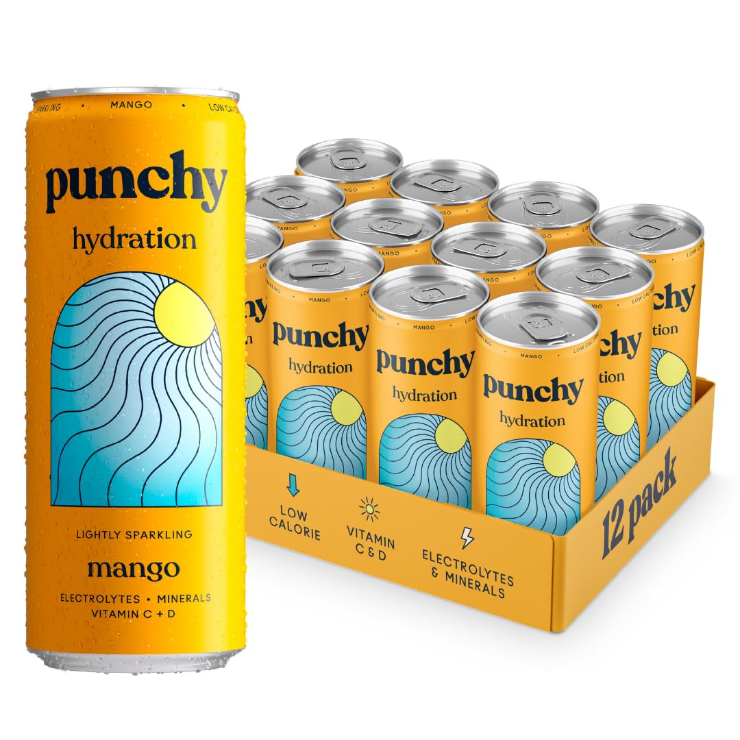 Punchy Drinks Mango Sparkling Electrolyte Water - 12 x 330ml