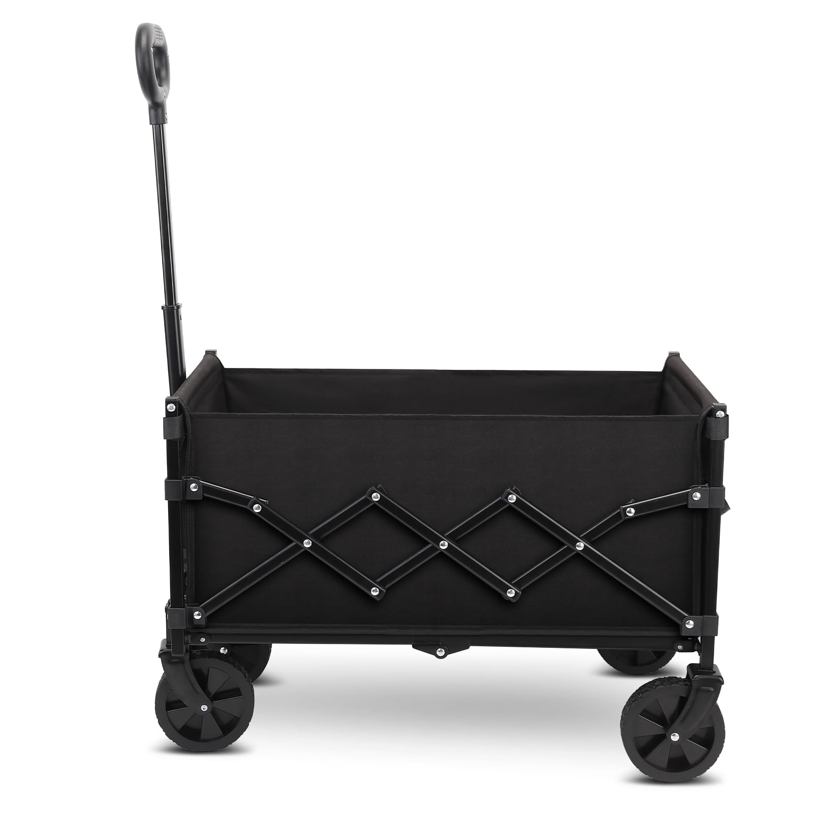 RYGEO Foldable Utility Wagon – Heavy Duty Garden Cart with All-Terrain Wheels