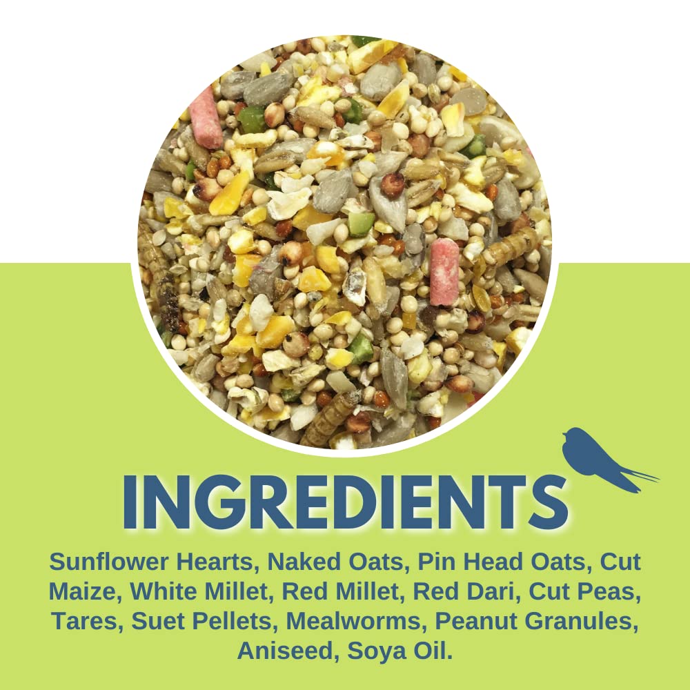 Pet Performance Garden Feast Wild Bird Seed Mix 20kg | Suet & Mealworms