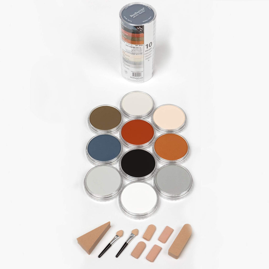 PanPastel Drawing Set – 10 Artist Quality Soft Pastel Pans with Tools