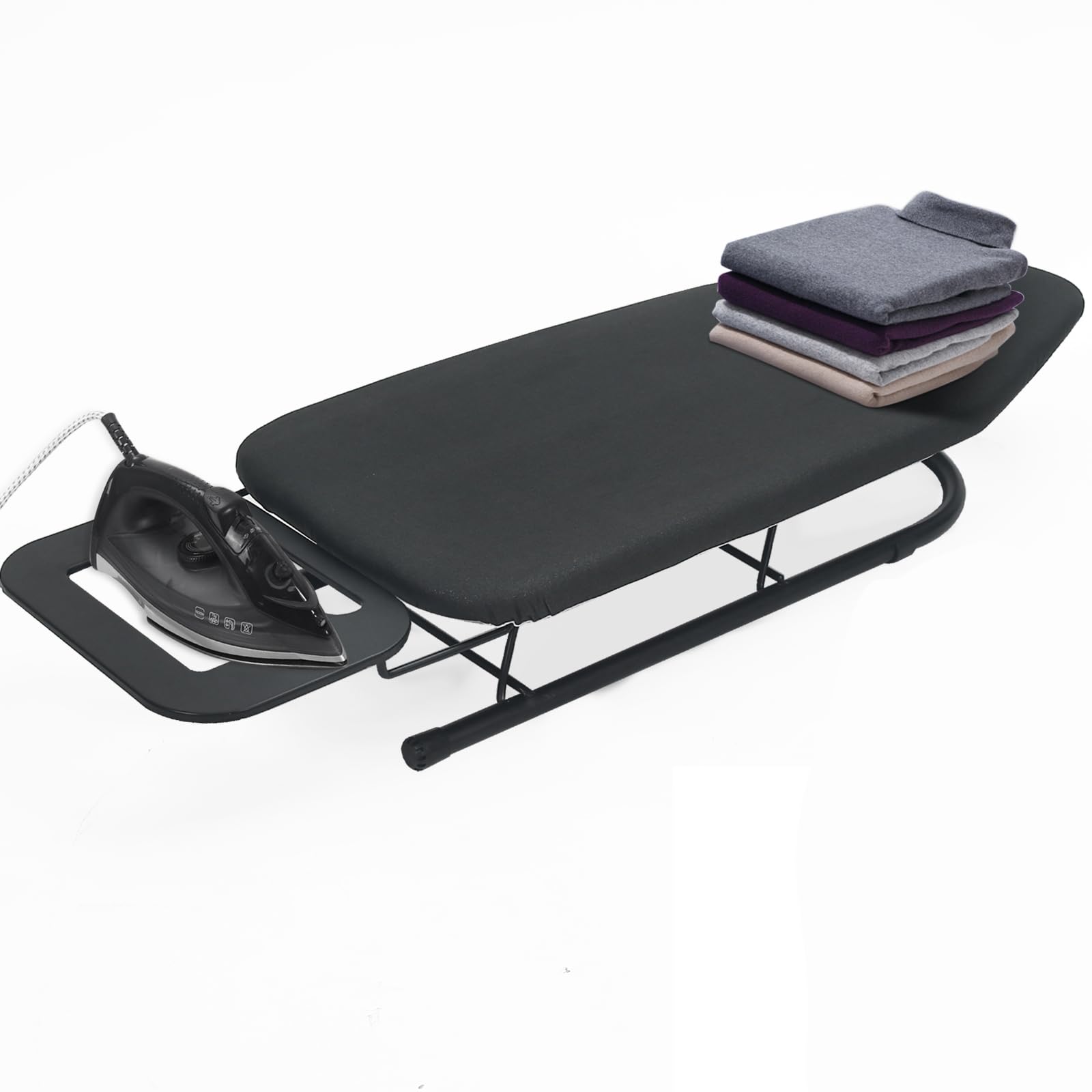 Rainberg Tabletop Ironing Board – Foldable 100% Cotton Cover, 76x30cm