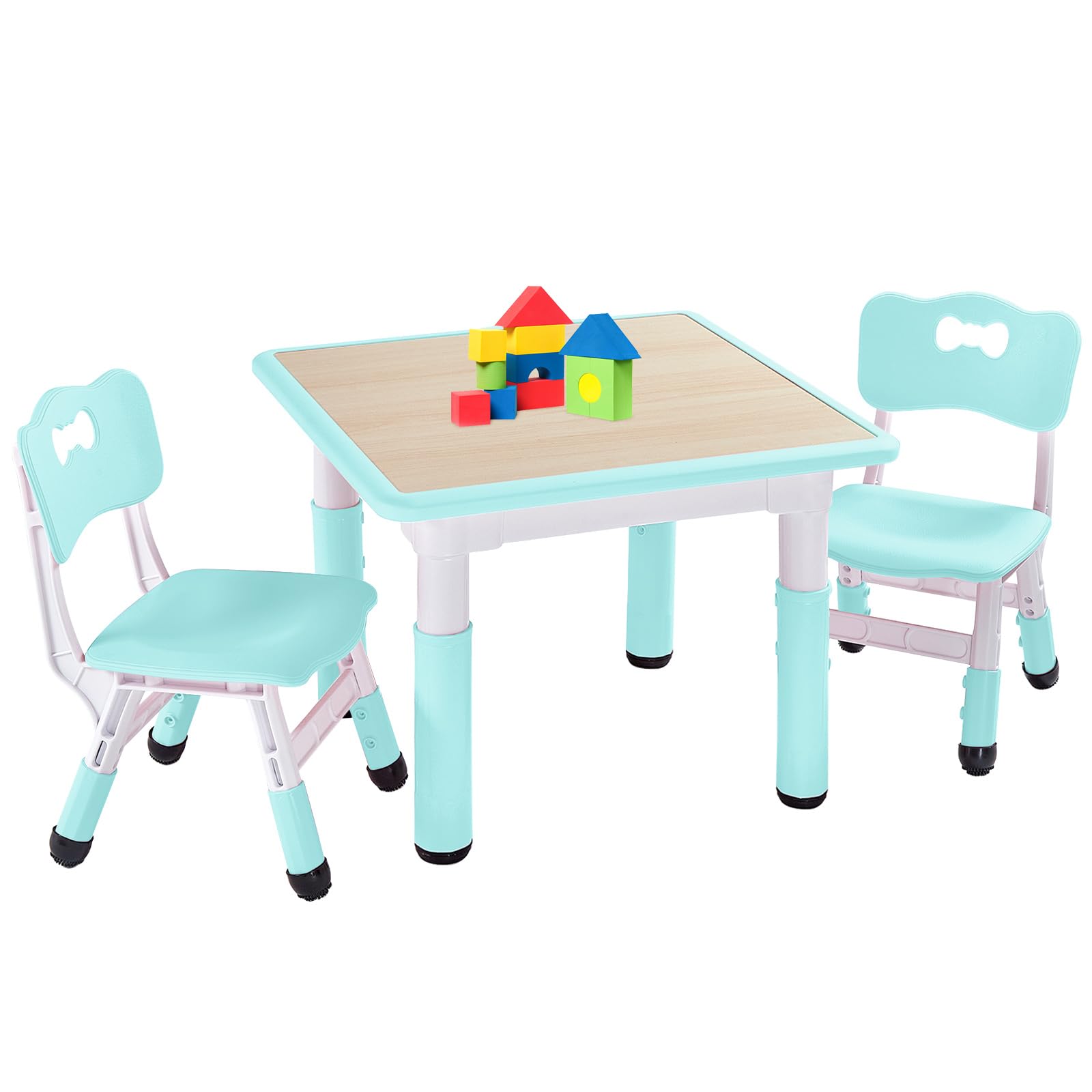 FUNLIO Height Adjustable Kids Table and 2 Chairs Set | Ages 3-8 | Pink