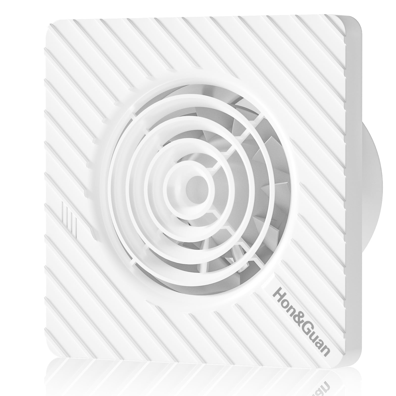 Hon&Guan 4 Inch Bathroom Extractor Fan with Humidity Sensor & Timer