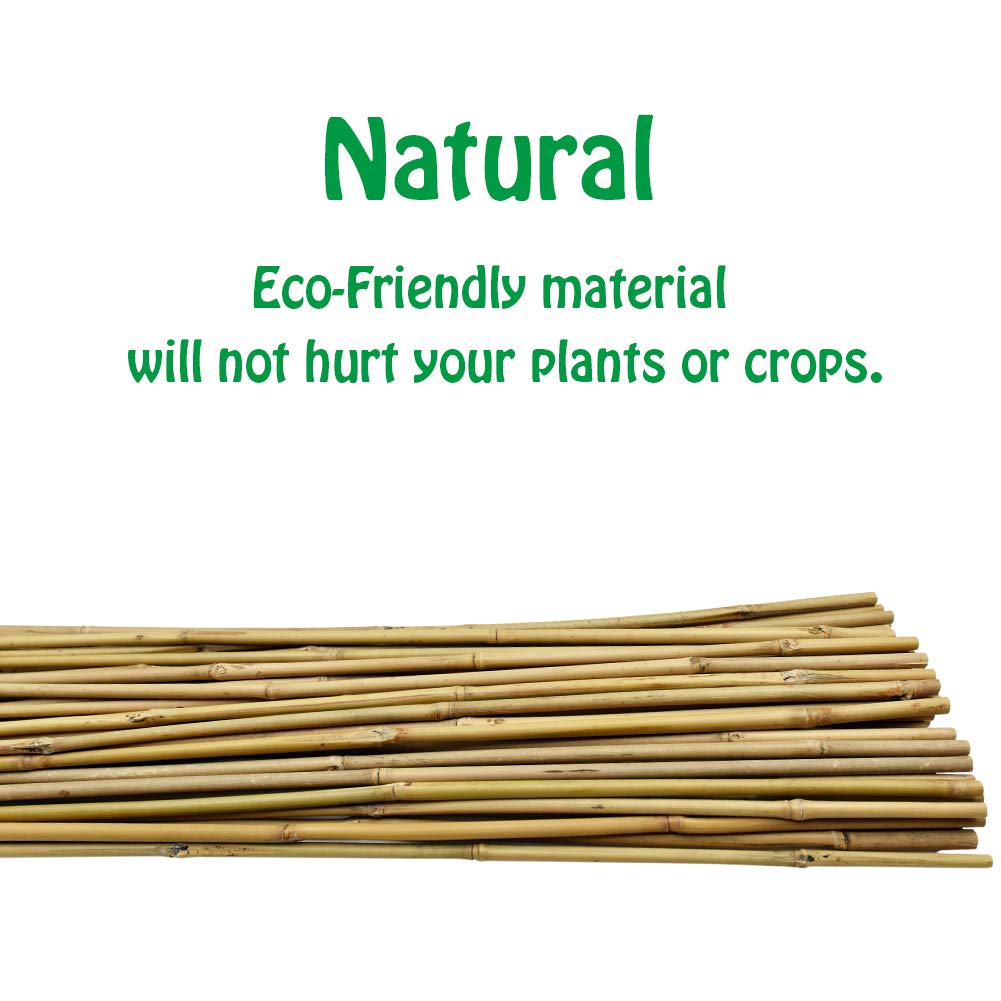 Mininfa 5ft Natural Bamboo Garden Stakes for Climbing Plants, 20 Pack