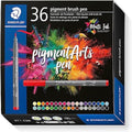 STAEDTLER Pigment Arts Brush Pen – Assorted Basic Colours (Pack of 36)