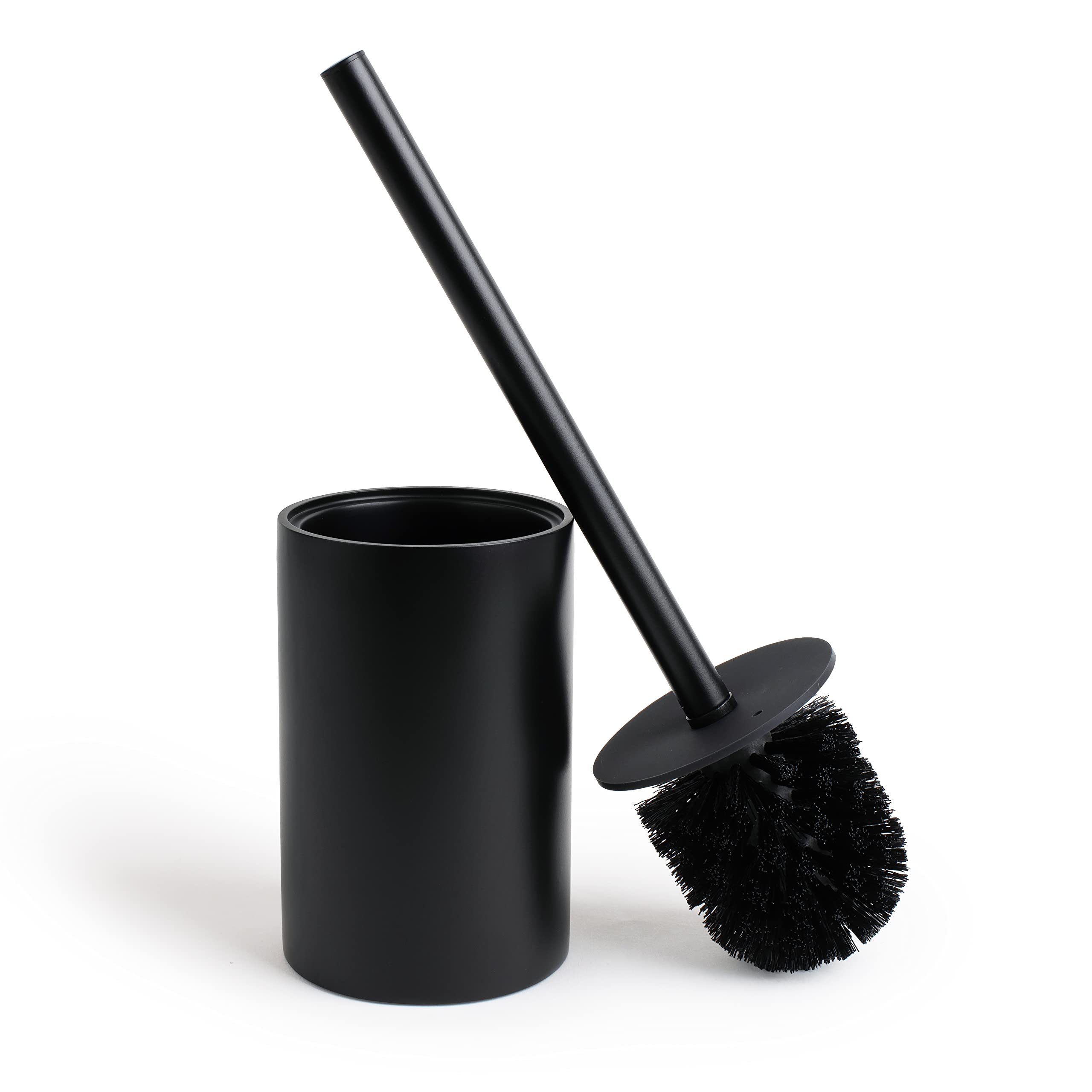 Yew Design Matte Black Toilet Brush and Holder – Rustproof Resin