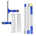 ITTAR Window Cleaner Squeegee | 53" Extendable Pole & Microfiber Scrubber