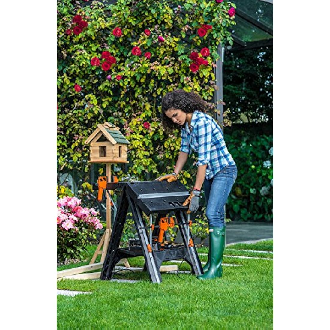Worx Pegasus Folding Work Table & Sawhorse with Integrated Clamps