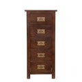 Kemtpase Oak 5 Drawer Chest - Narrow Solid Wood Tallboy Cabinet