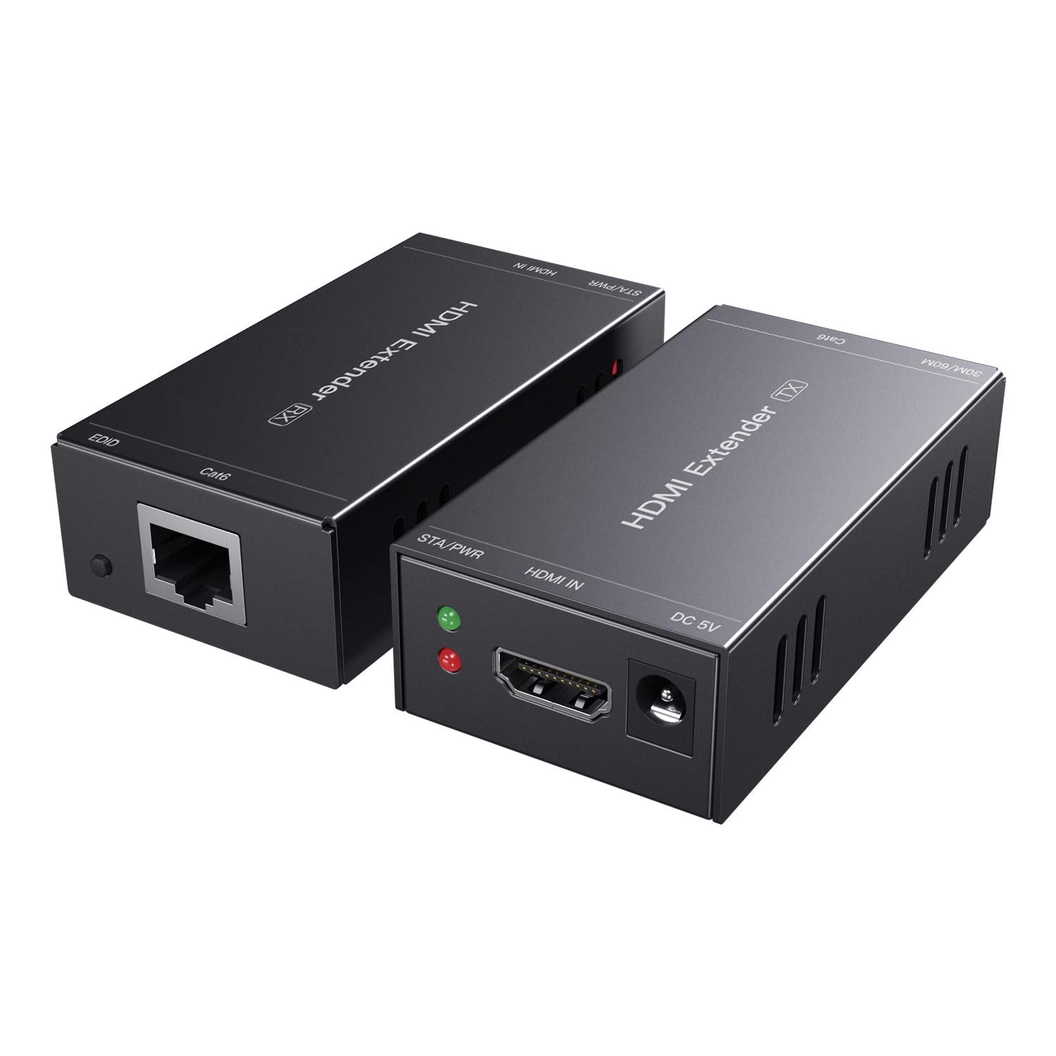 PWAYTEK HDMI Extender 1080p 60Hz – 164ft Over Cat5e/Cat6 with POC