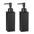 BGL Stainless Steel Soap Dispenser 2 Pack | Square Liquid Pump Bottles, Black