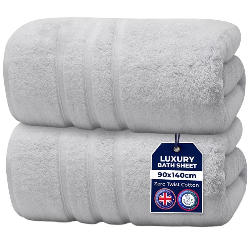 Towelogy Luxury Bath Sheets – Extra Large Zero Twist Cotton, 2-Pack