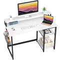 GreenForest 120cm Computer Desk with Monitor Stand and Shelves – White