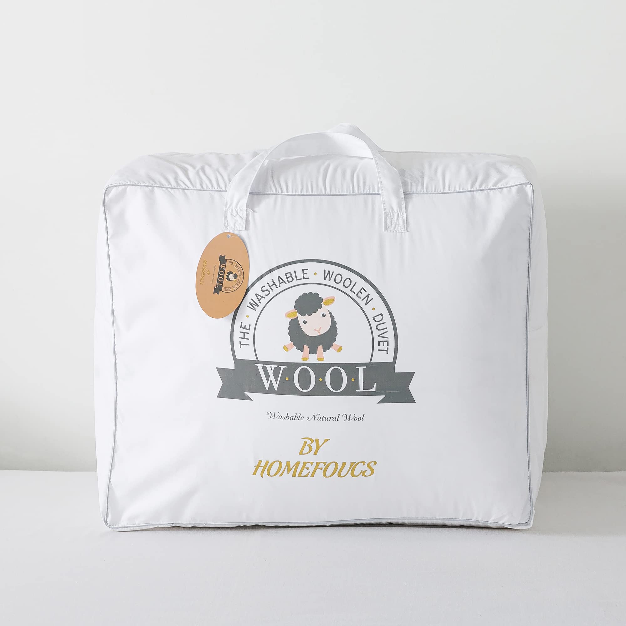 HOMEFOUCS King Size Wool Duvet | 13.5 Tog Washable All-Season Quilt