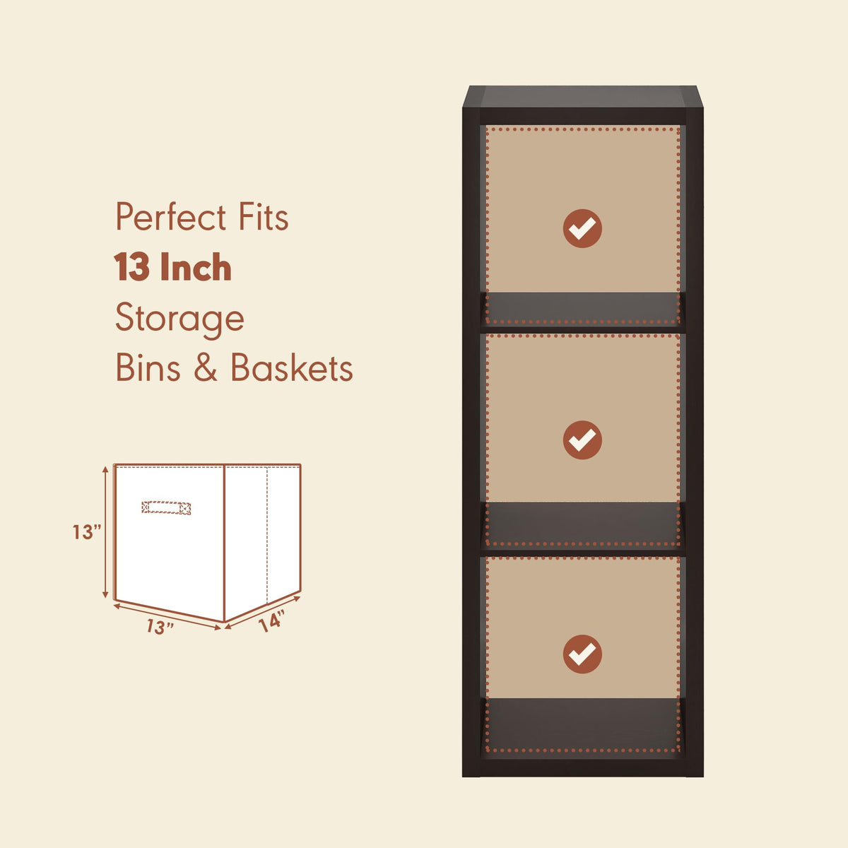 Furinno CUBICLE Record Player Stand with Vinyl Storage, 3-Cube 1.2 Extra Thick Vinyl Record Storage - image 5