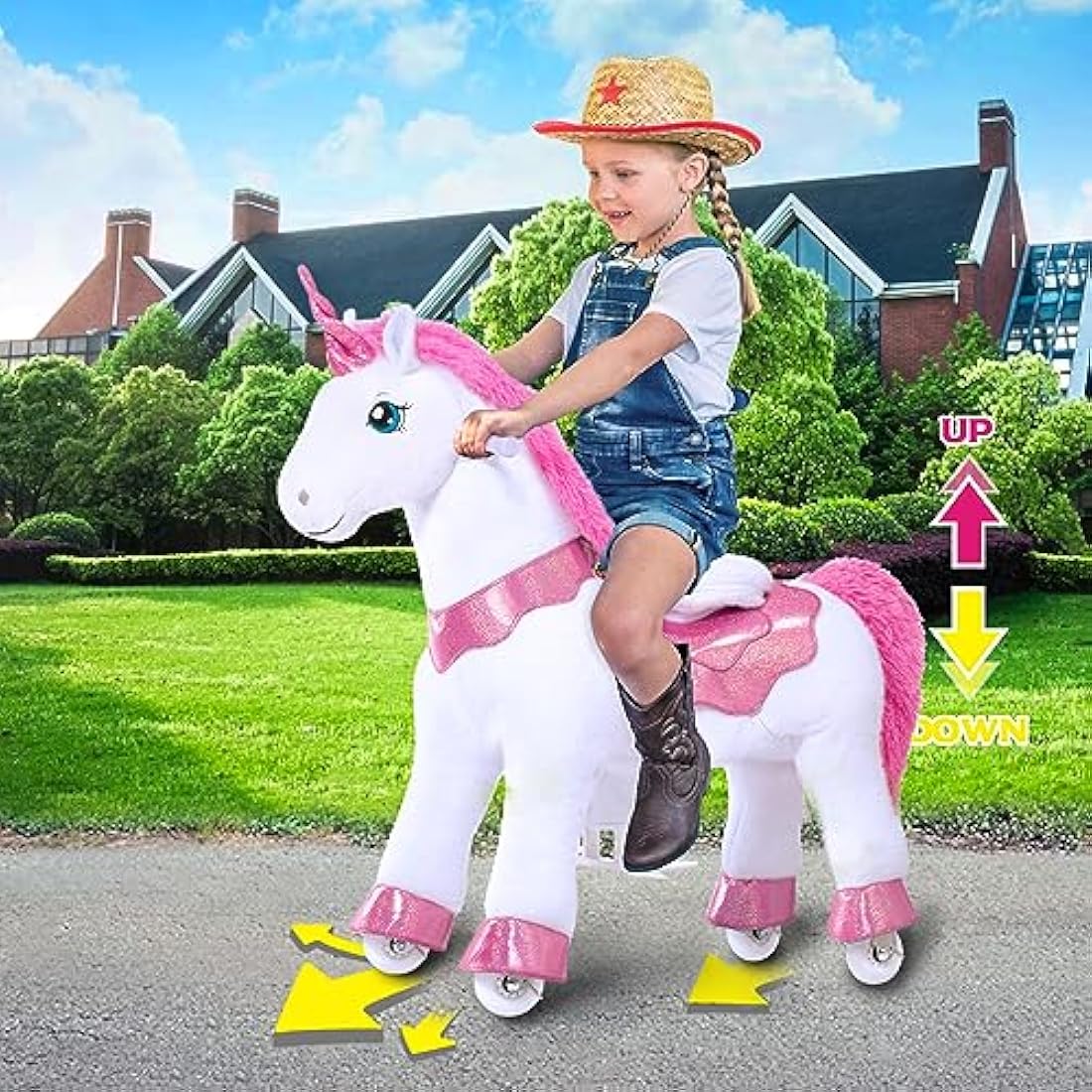PonyCycle Essential Riding Unicorn Toy with Brake - Pink Size 3