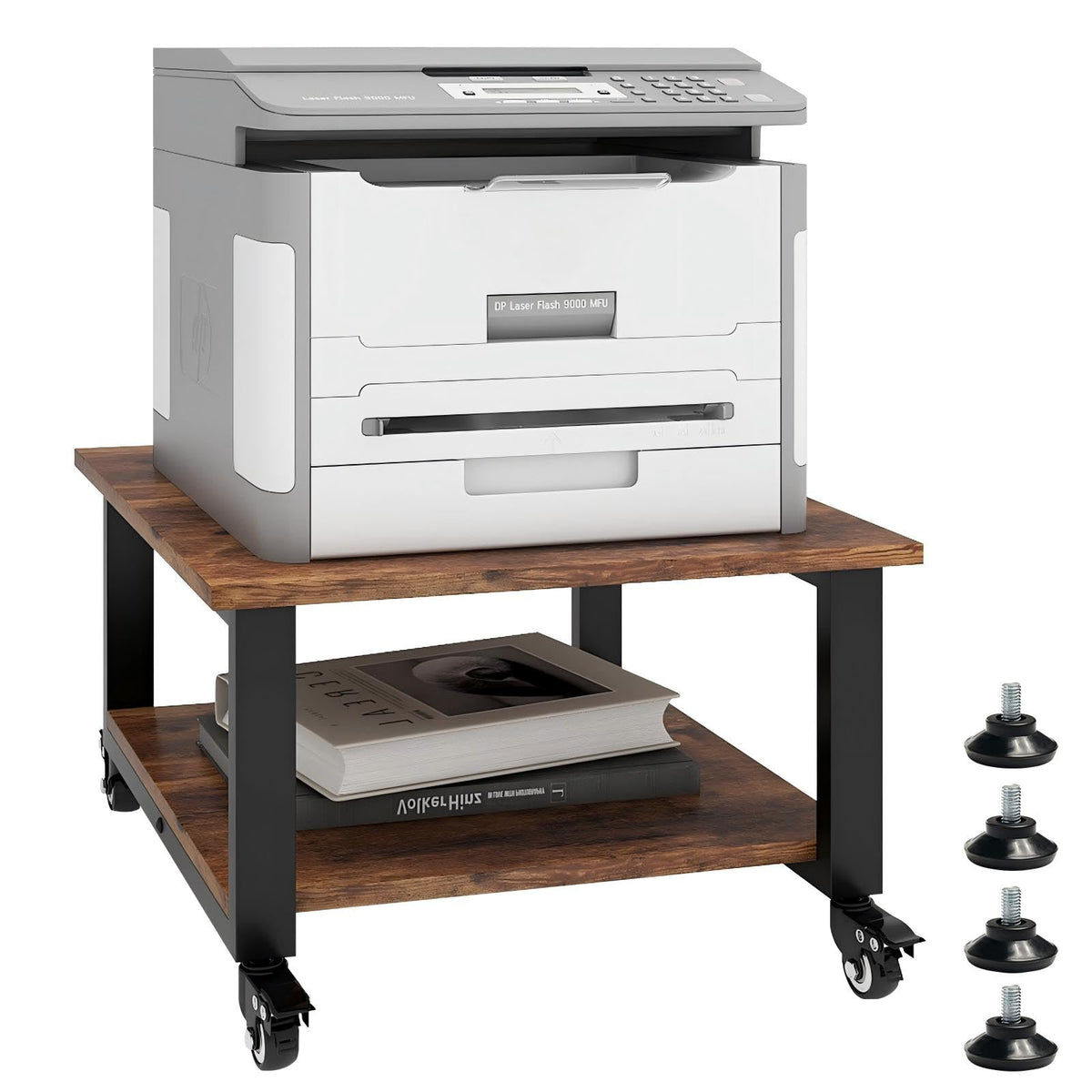 PUNCIA 2-Tier Movable Laser Printer Copier Stand Cart for Home Office - image 1