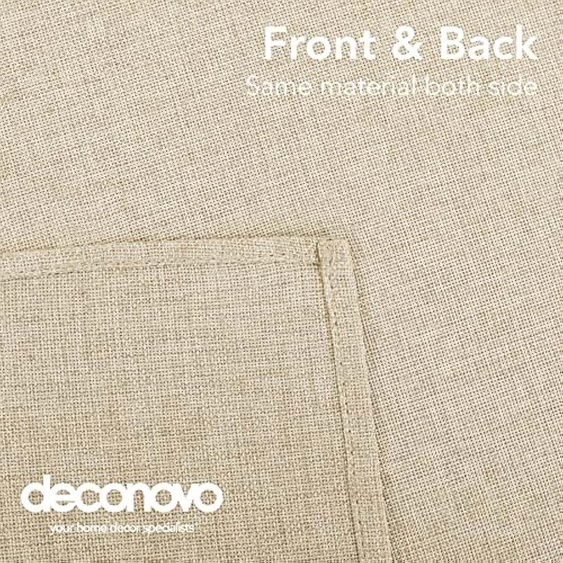 Deconovo Faux Linen Rectangle Tablecloth – Waterproof & Spill Proof, Beige