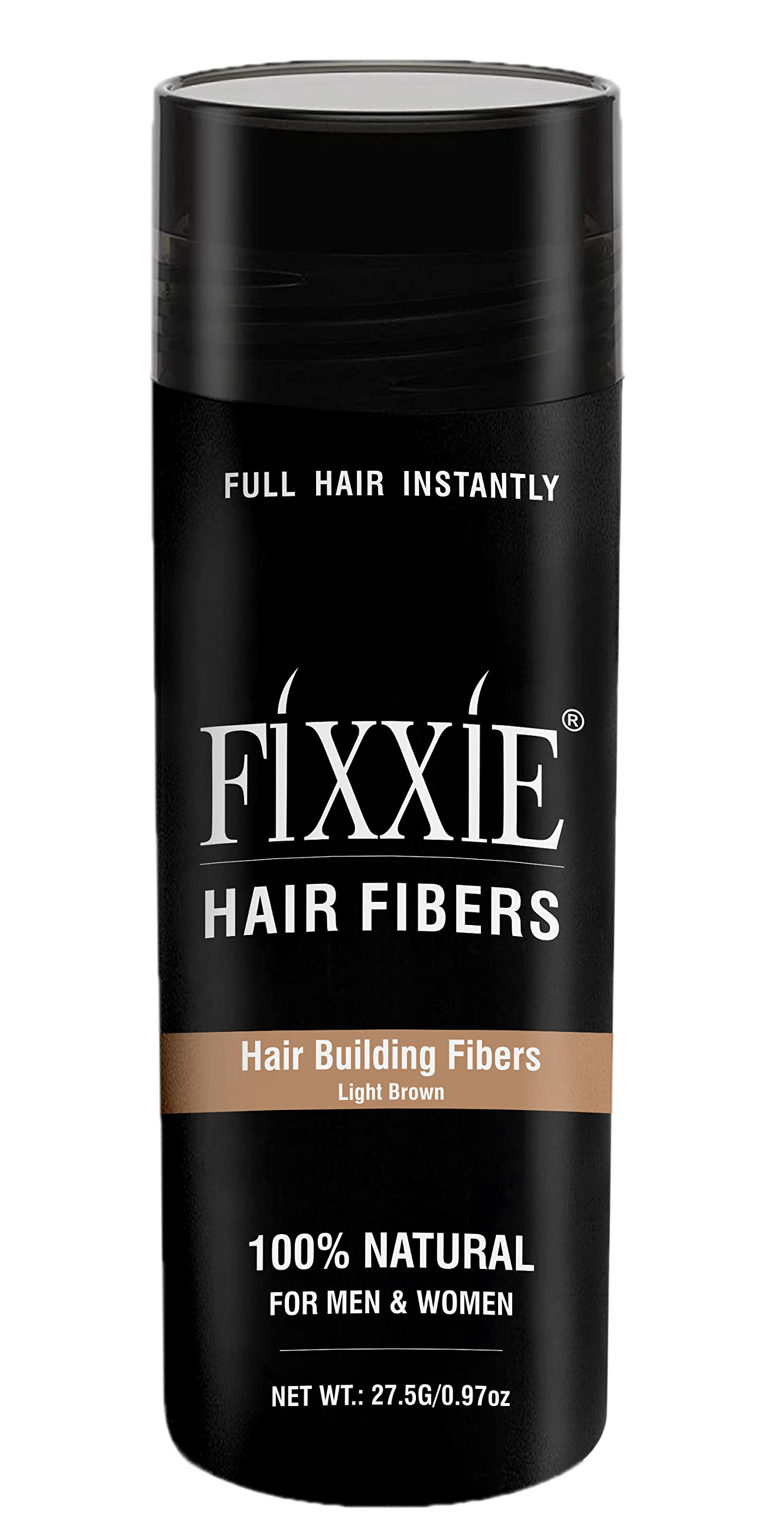 FIXXIE Hair Fibres - Light Brown Keratin Hair Thickener for Men & Women 27.5g