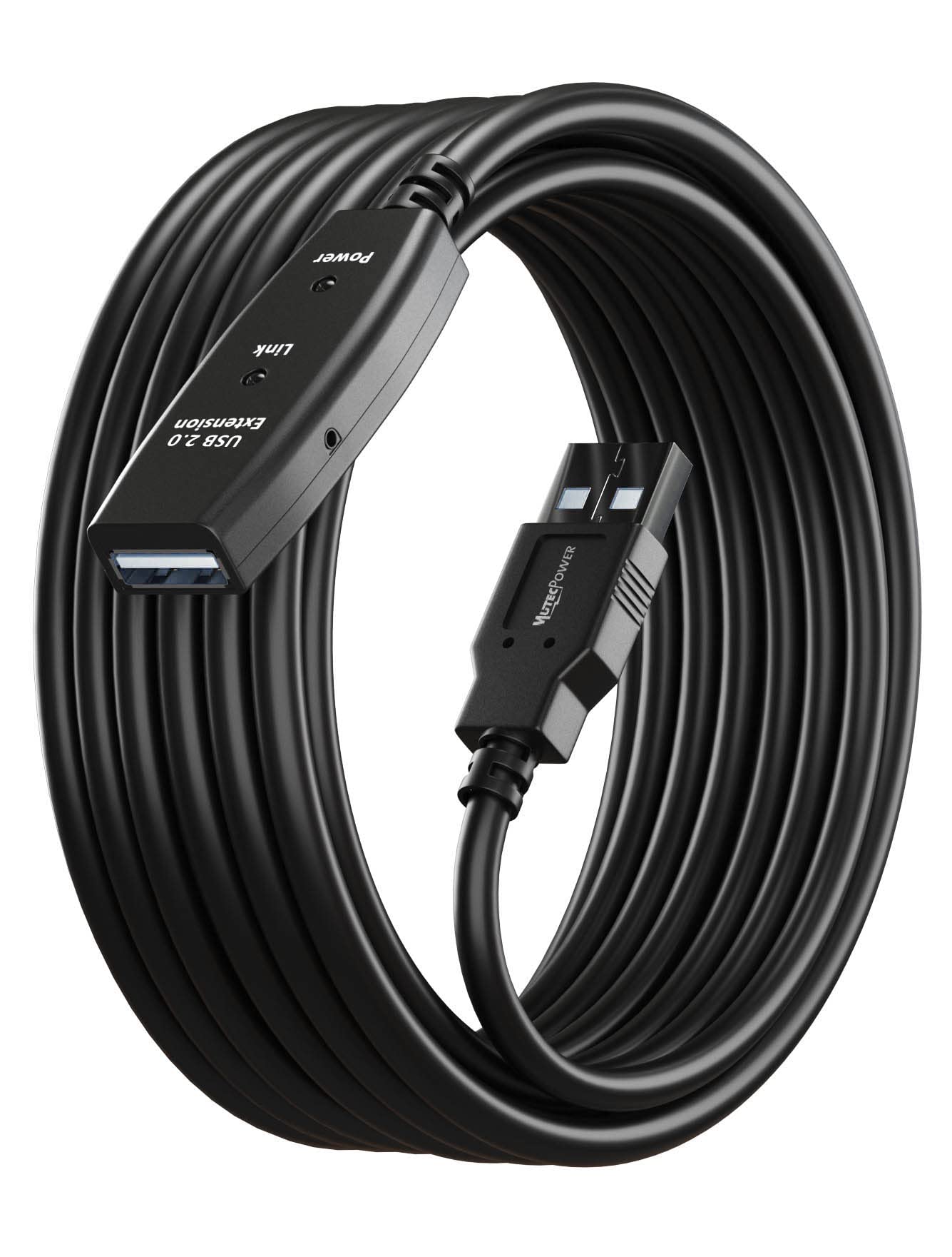 MutecPower 10m USB 2.0 Active Extension Cable | Male to Female Repeater
