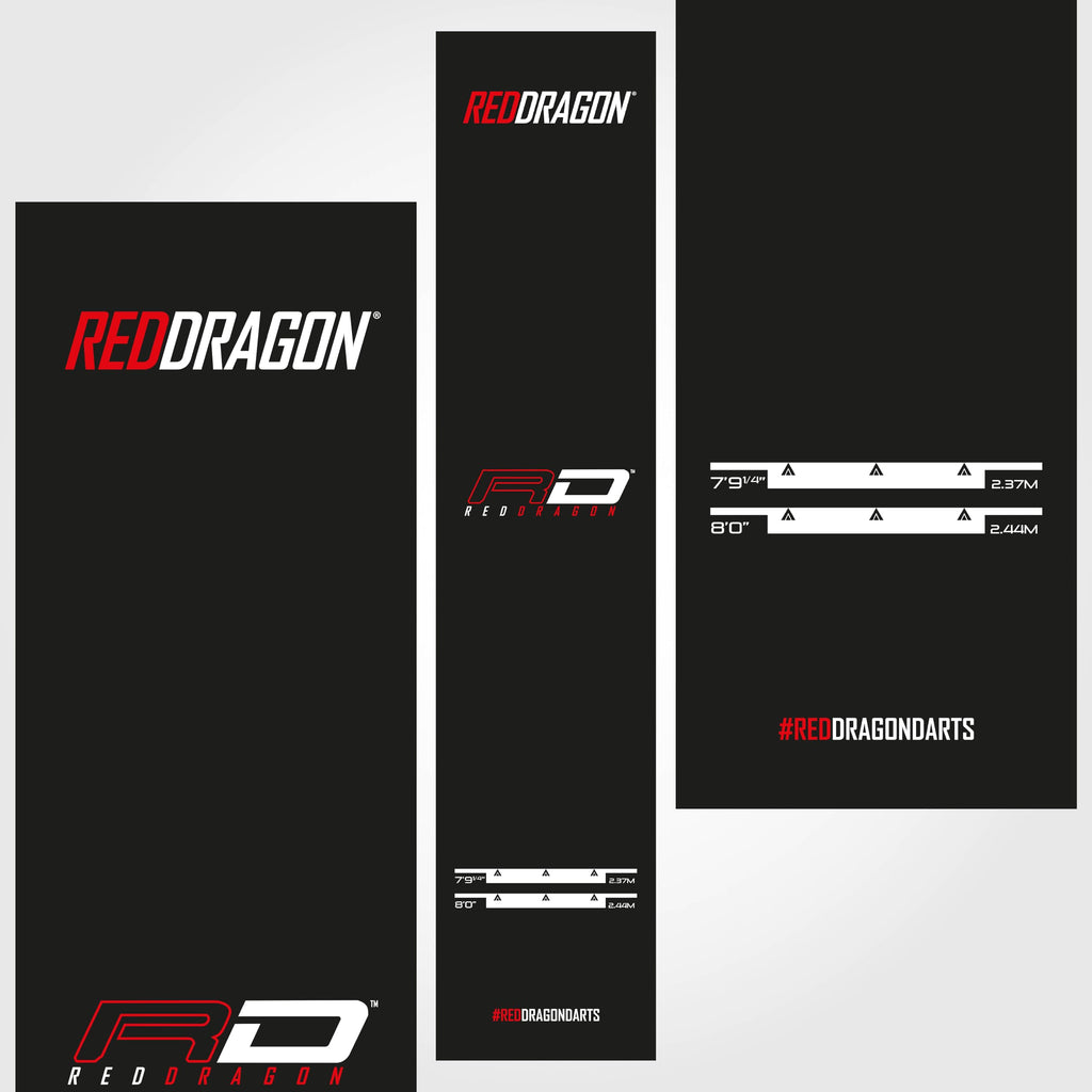 Red Dragon Heavy Duty Rubber Darts Mat with Oche Line - Tournament Size