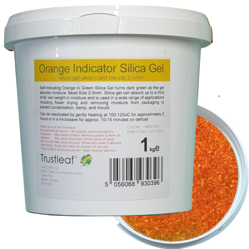 Trustleaf Orange Indicating Silica Gel 1kg | Reusable Desiccant Beads