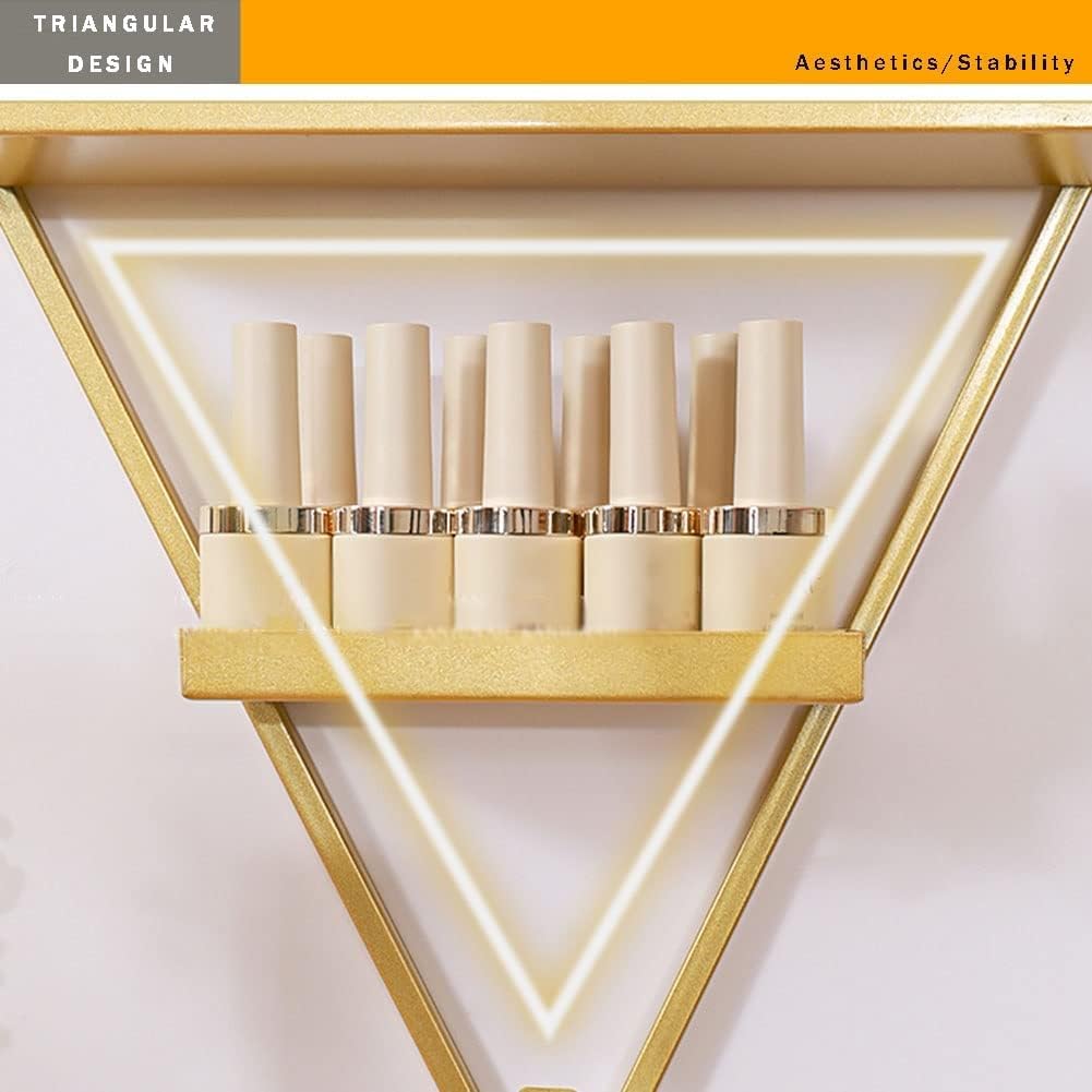 Nail Polish Rack Wall Mounted, 6 Sets Metal Essential Oil Holder,Gold - image 5