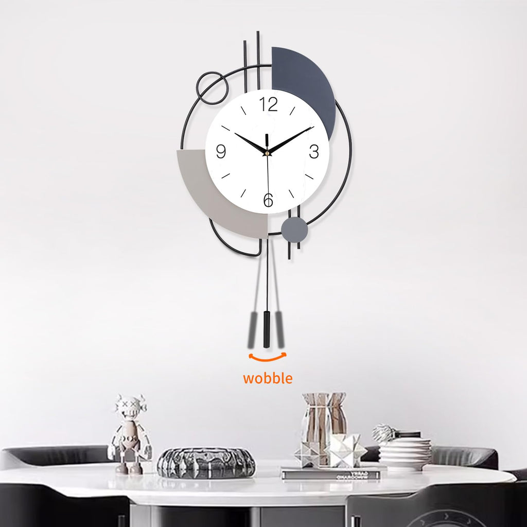 SIN&MI Modern Silent Wall Clock – Large Decorative Pendulum Clock, 16x26.5"