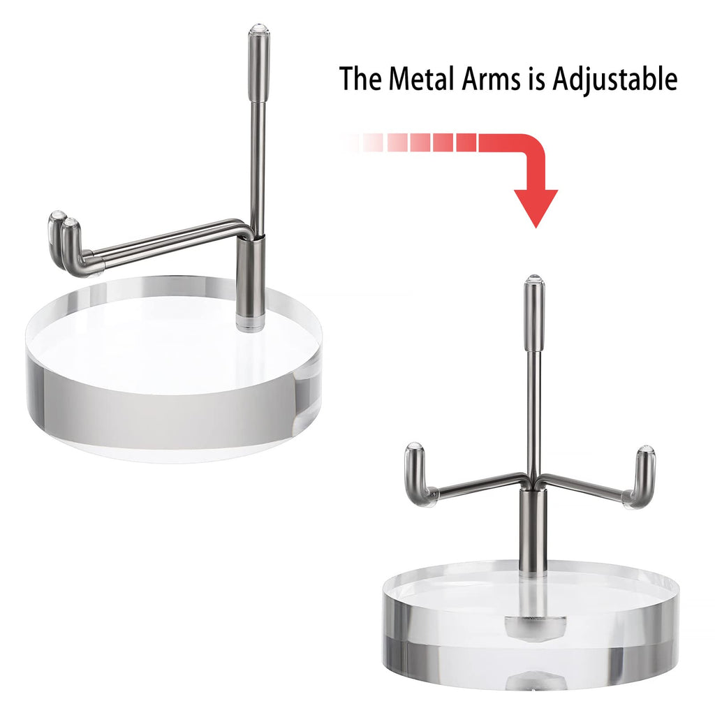 BTSKY Small Size Adjustable Silver Metal Arm Display Stand with Round Base - image 3