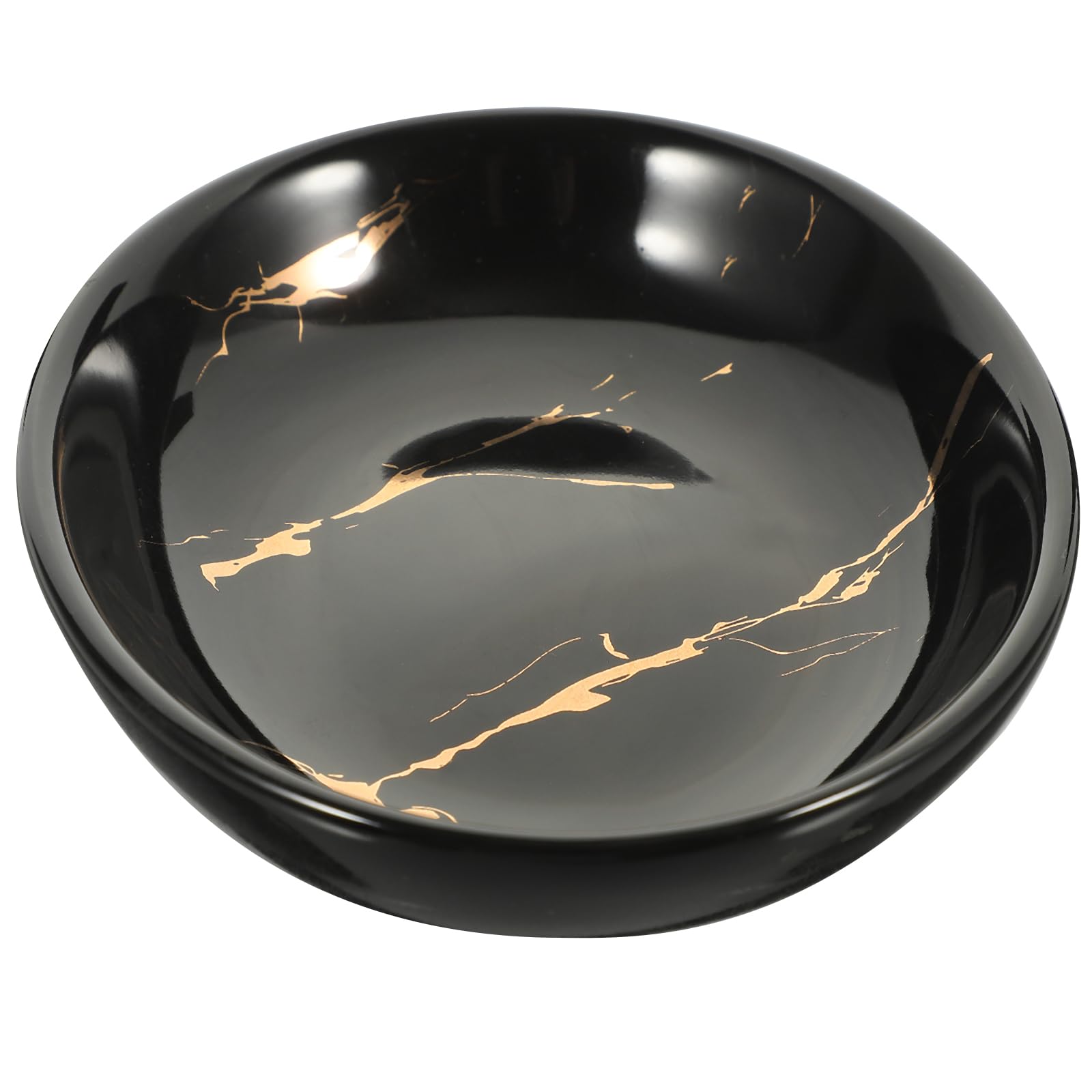 Alipis Ceramic Soap Dish – Black Marble Style Anti-Slip Holder for Shower