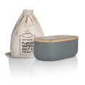 LARS NYSØM Metal Bread Box with Bamboo Cutting Board Lid – Ash Gray