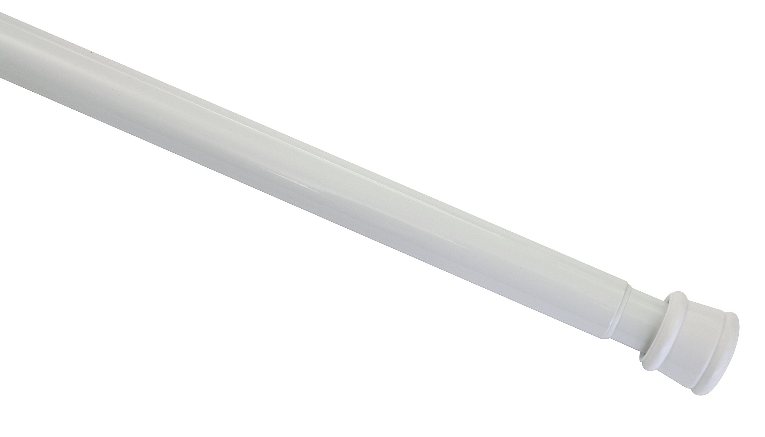 GARDINIA White Metal Tension Curtain Rod | Extendable 60-100 cm