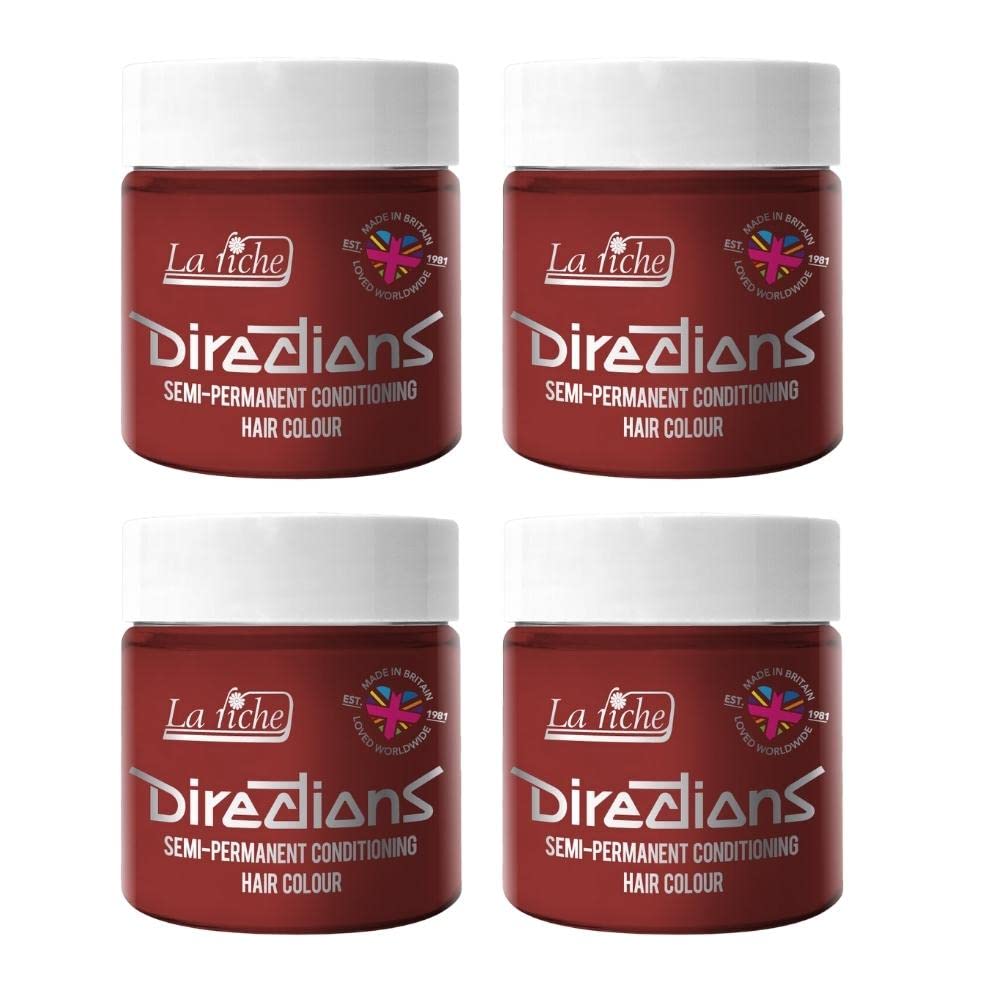 La Riche Directions Semi-Permanent Hair Color – Pillarbox Red (4 Pack)