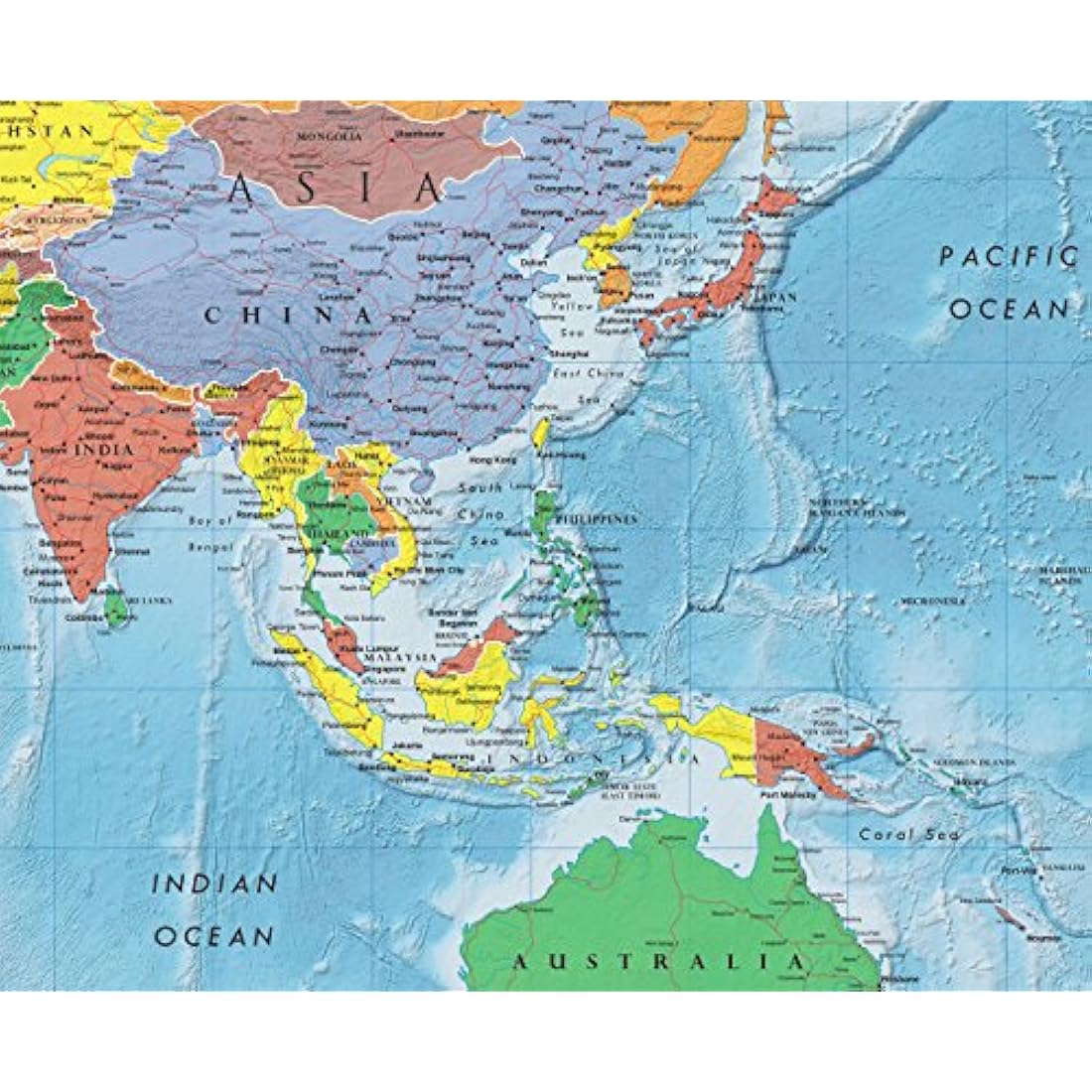 Swiftmaps Laminated World Wall Map – 3D Relief Poster (92cm x 61cm)