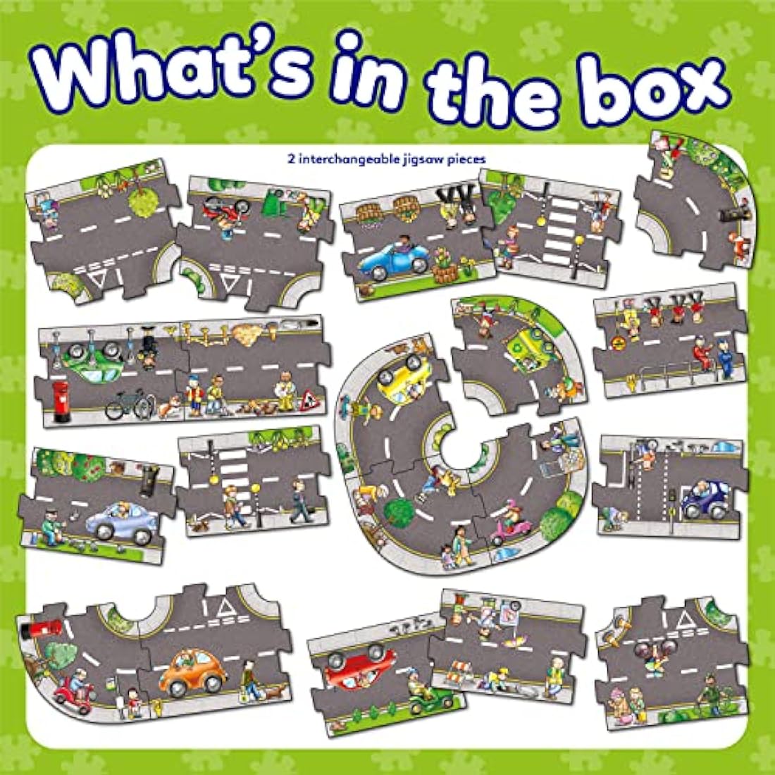 Orchard Toys Giant Road Floor Puzzle – 20 Piece Interchangeable Track