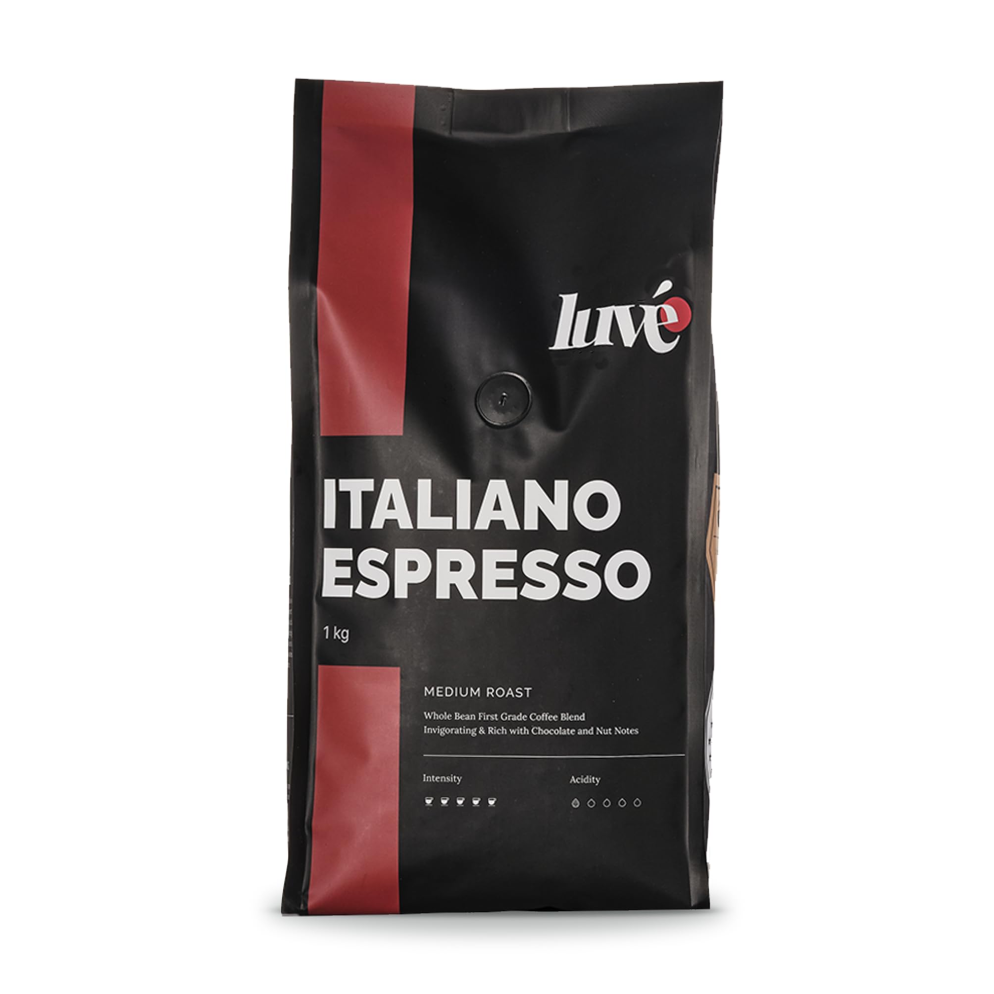 Luve Italiano Espresso Coffee Beans – 1kg Dark Roast Arabica Blend