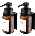 Jolof Store 2-Pack Glass Soap Dispenser | Wall Mount Stainless Steel Pump