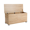 Home Source Sonoma Oak Ottoman Storage Chest | 99cm Toy Blanket Box