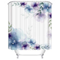 Jolof Store Blue & Purple Ink Print Waterproof Polyester Shower Curtain