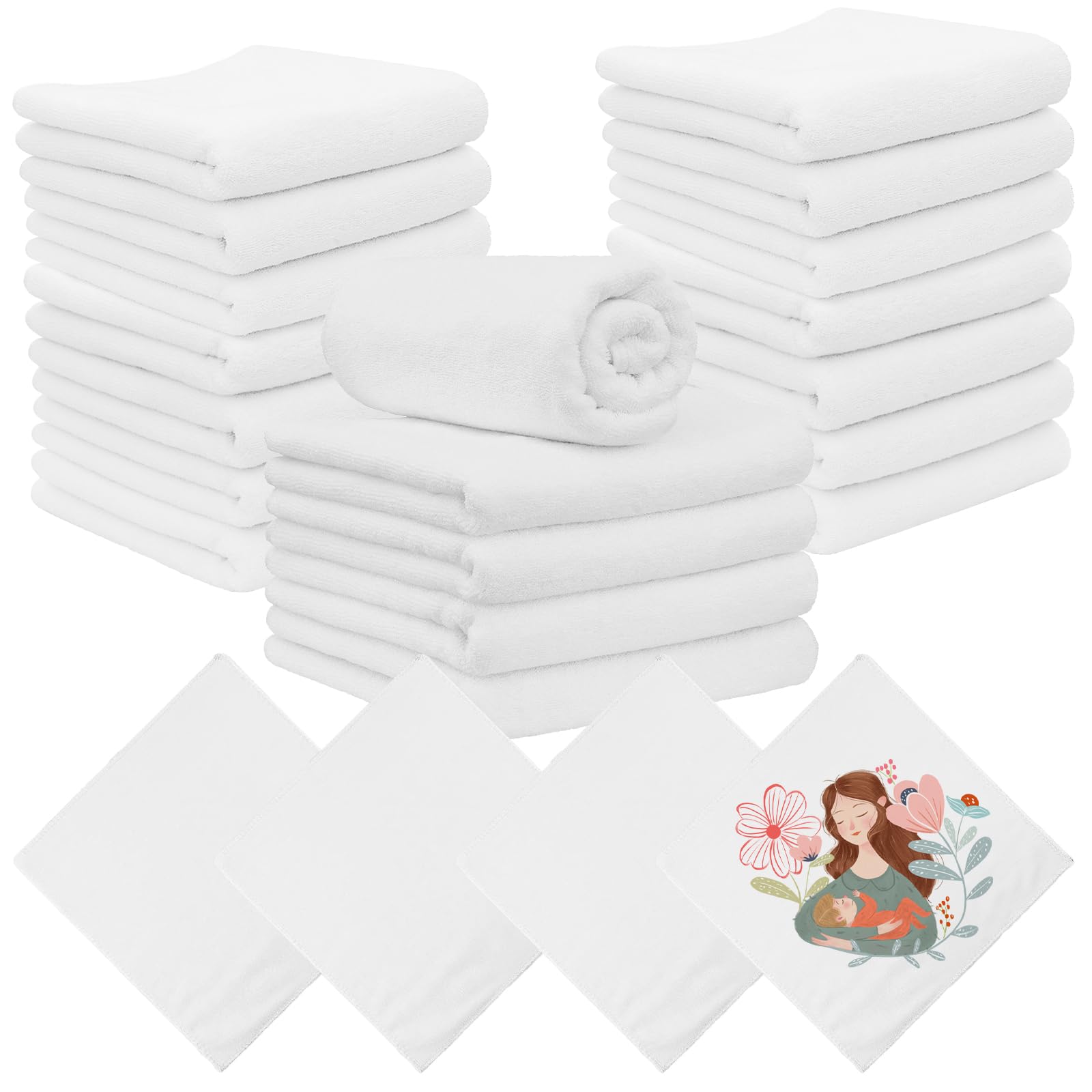 YFNVH Sublimation Tea Towels – 20 Pack White Waffle Weave Microfiber